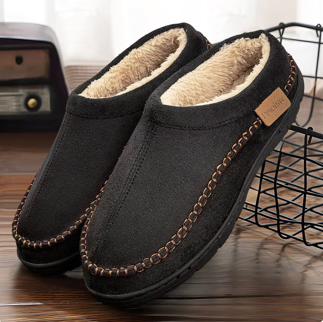 Cozy Men's Fuzzy Slippers with Grip Soles