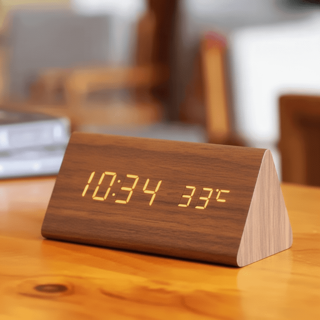 Smart LED Table Clock with Voice Control and Dimming - VogeLuxe