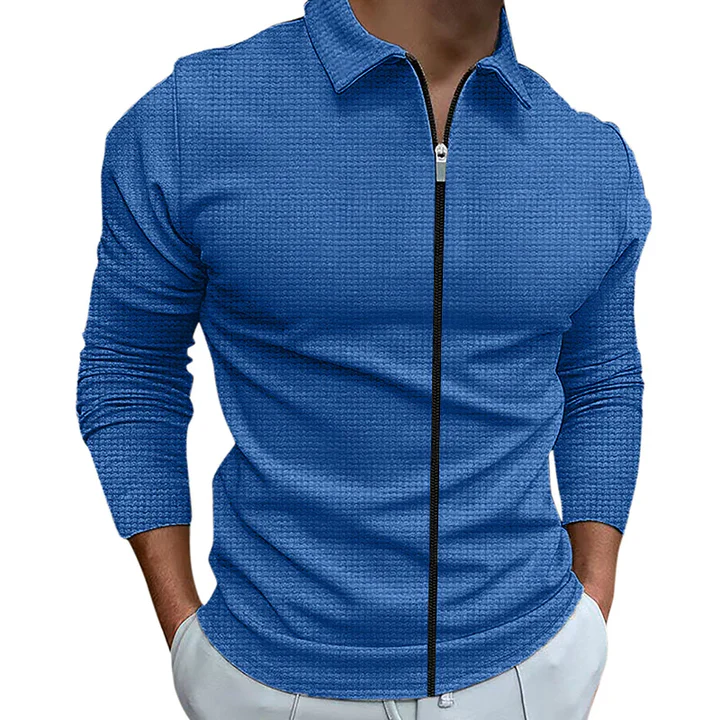 Stylish Zip-Up Casual Shirt for Men - VogeLuxe
