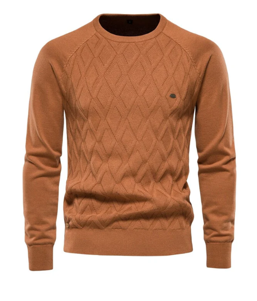 Cozy Mens Winter Crew Neck Knit Sweater
