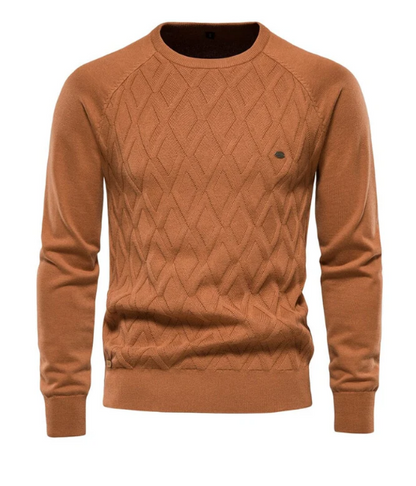Cozy Mens Winter Crew Neck Knit Sweater