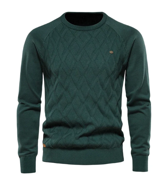 Cozy Mens Winter Crew Neck Knit Sweater