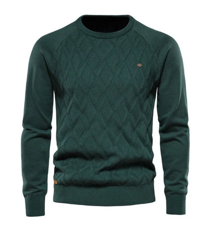 Cozy Mens Winter Crew Neck Knit Sweater