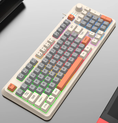 Gaming RGB Keyboard with Volume Control for PC Laptop