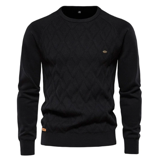 Cozy Mens Winter Crew Neck Knit Sweater