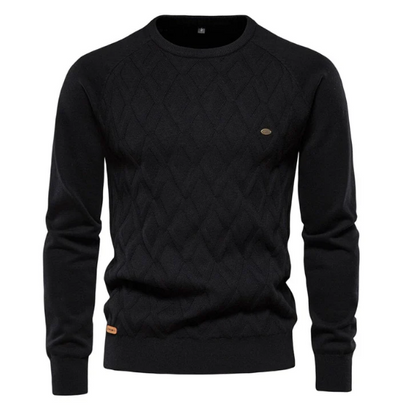 Cozy Mens Winter Crew Neck Knit Sweater