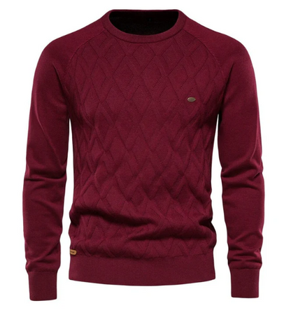 Cozy Mens Winter Crew Neck Knit Sweater