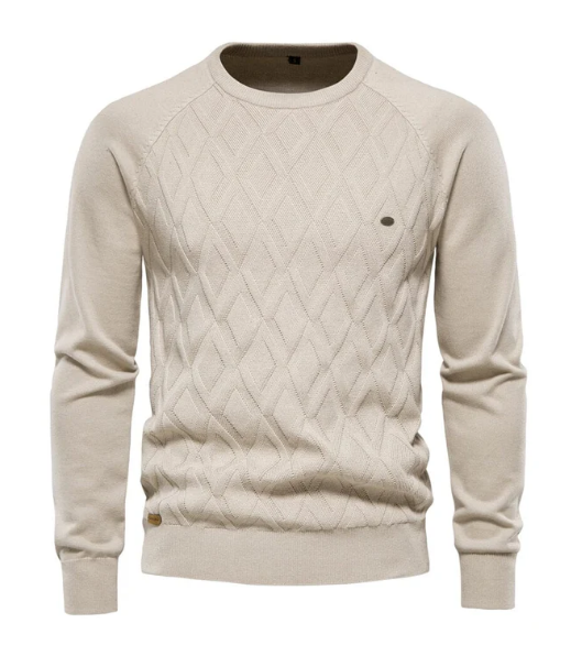 Cozy Mens Winter Crew Neck Knit Sweater