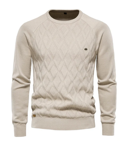 Cozy Mens Winter Crew Neck Knit Sweater