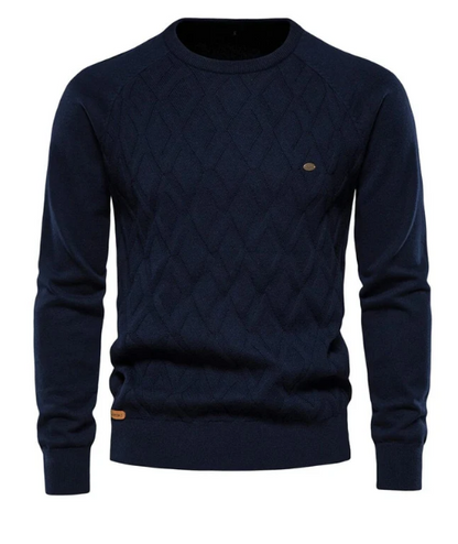 Cozy Mens Winter Crew Neck Knit Sweater