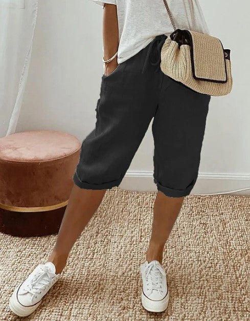 Soft Women's Casual Elastic Waist Shorts - VogeLuxe