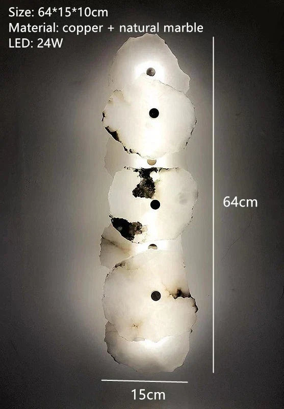 Luxury Marble LED Wall Light With Copper Details