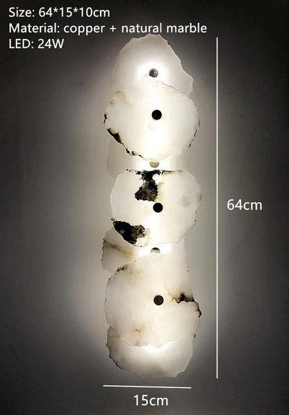 Luxury Marble LED Wall Light With Copper Details