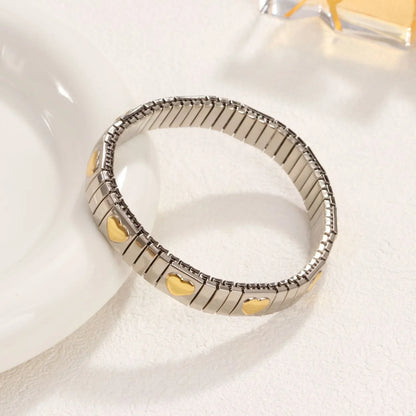 Rose Gold Metal Heart Stretch Bracelet