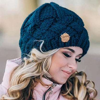 Warm Winter Knit Beanie for Ladies