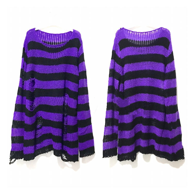 Relaxed Fit Women's Striped Lightweight Sweatshirt