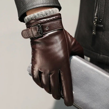 Soft Leather Gloves with Warm Fleece Cuffs - BritishElegance