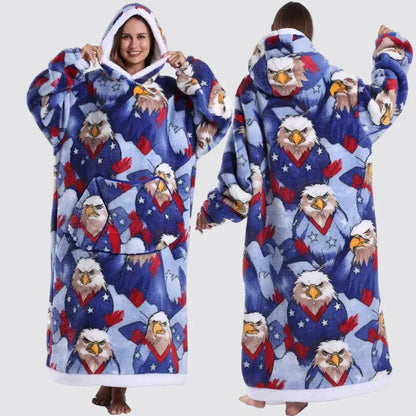 Cozy Wearable Hooded Blanket for Adults