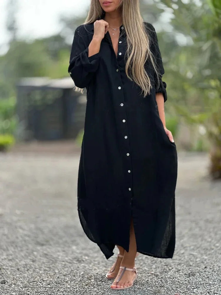 Pretty Lightweight Natural Summer Dress for Women