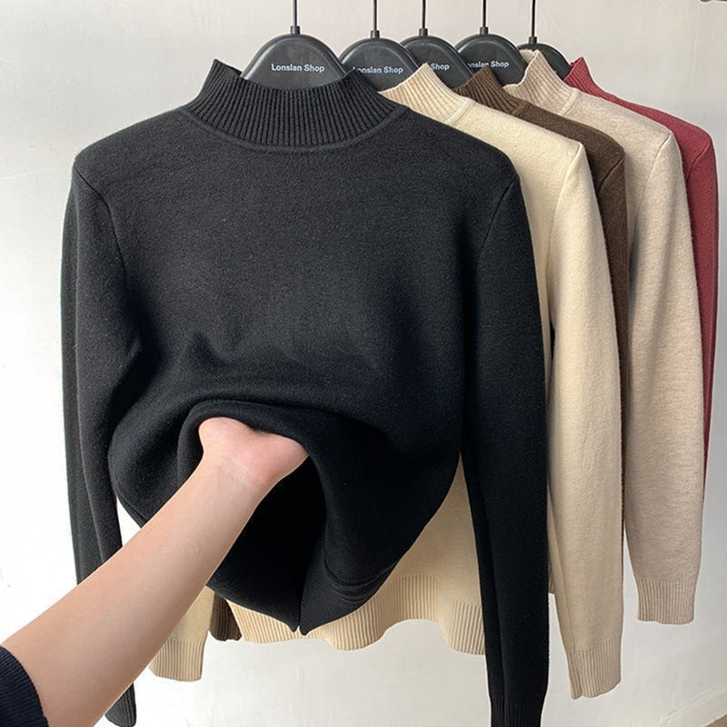 Cozy Winter Knit Turtleneck Sweater - VogeLuxe