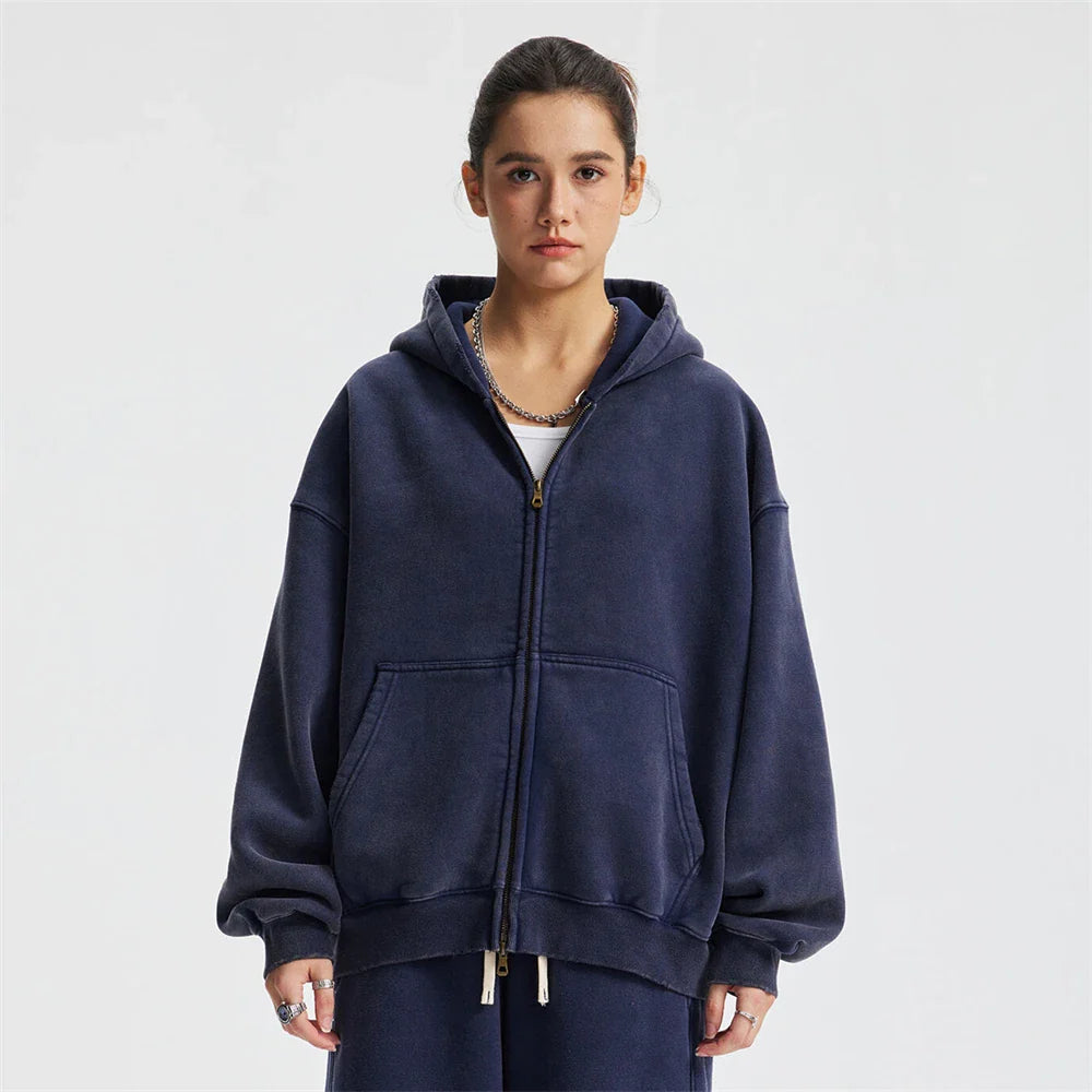 Warm Thick Fleece Zip Up Hoodie for Men and Women