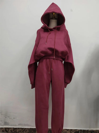 Warm Women's Fleece Hoodie and Jogger Set