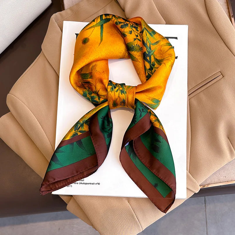 Soft Plaid Scarf for Women Neck Hair Accessory