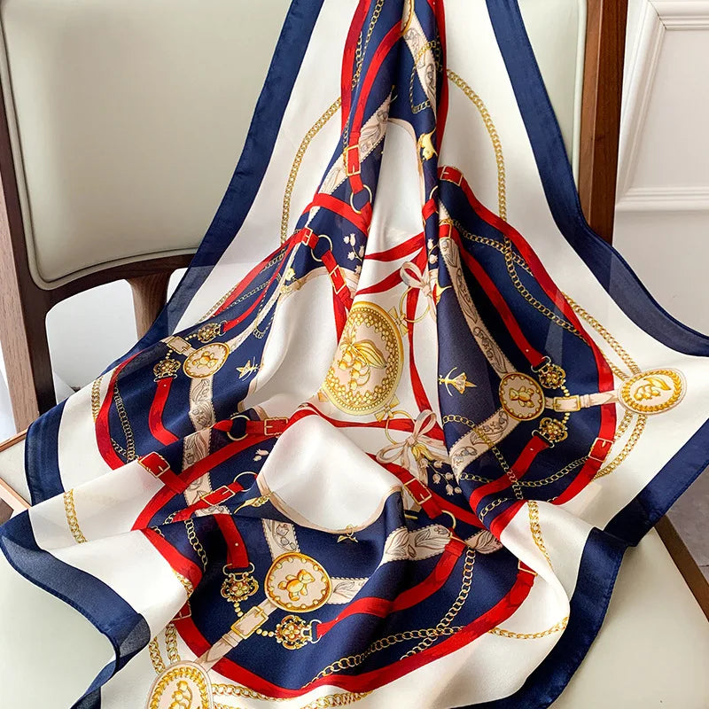Soft Plaid Scarf for Women Neck Hair Accessory