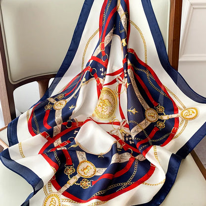 Soft Plaid Scarf for Women Neck Hair Accessory