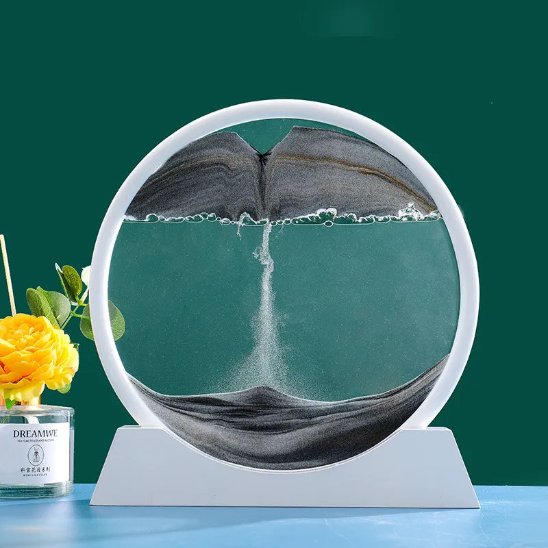 Decorative Glass Hourglass With Colorful Moving Sand