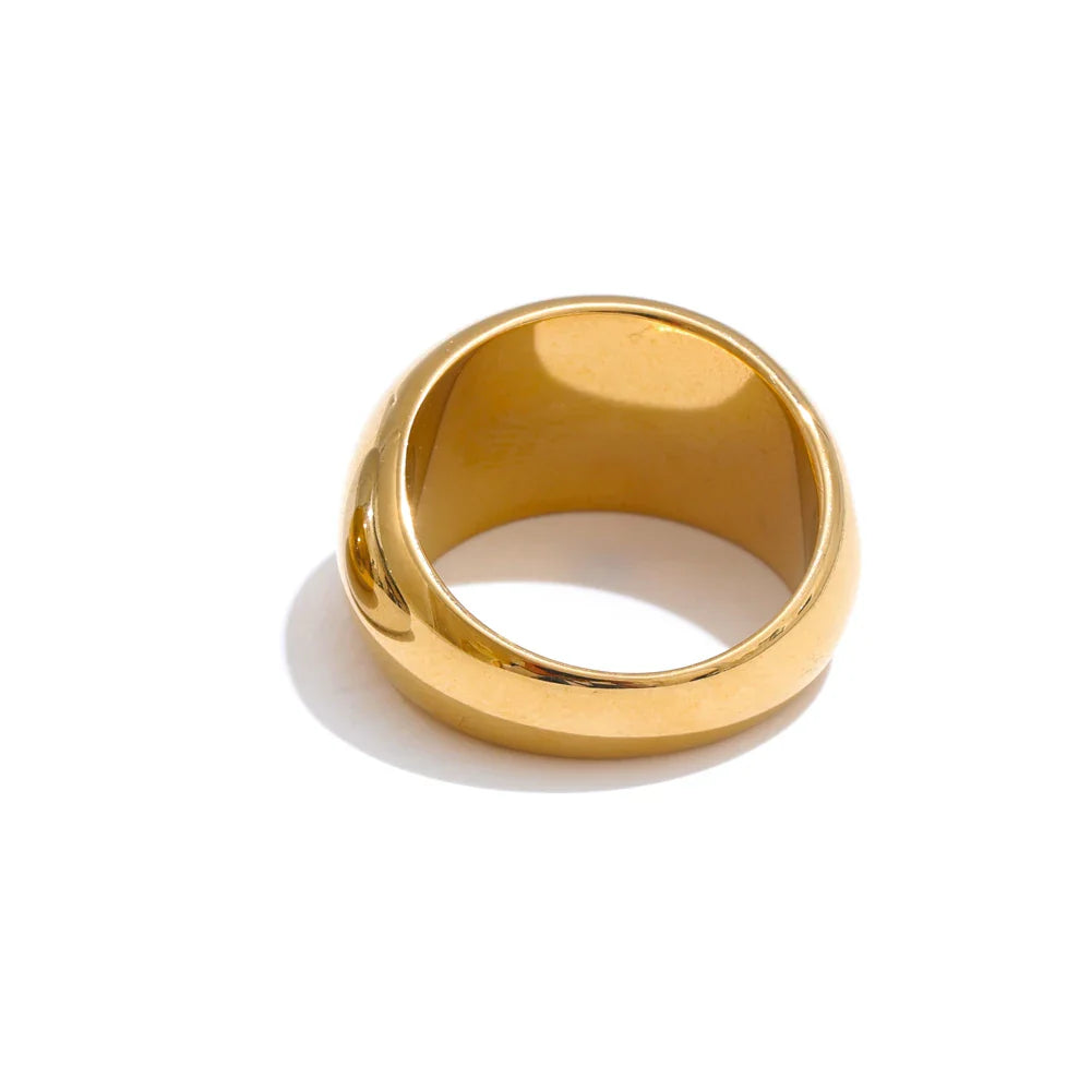 Luxury Heavy Stainless Steel Ring – 18K Gold Coated