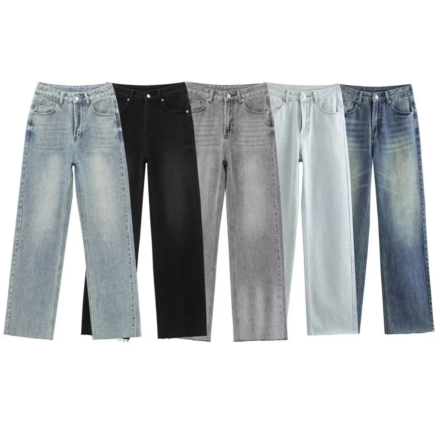 Comfortable High Waist Wide Leg Jeans Women - VogeLuxe