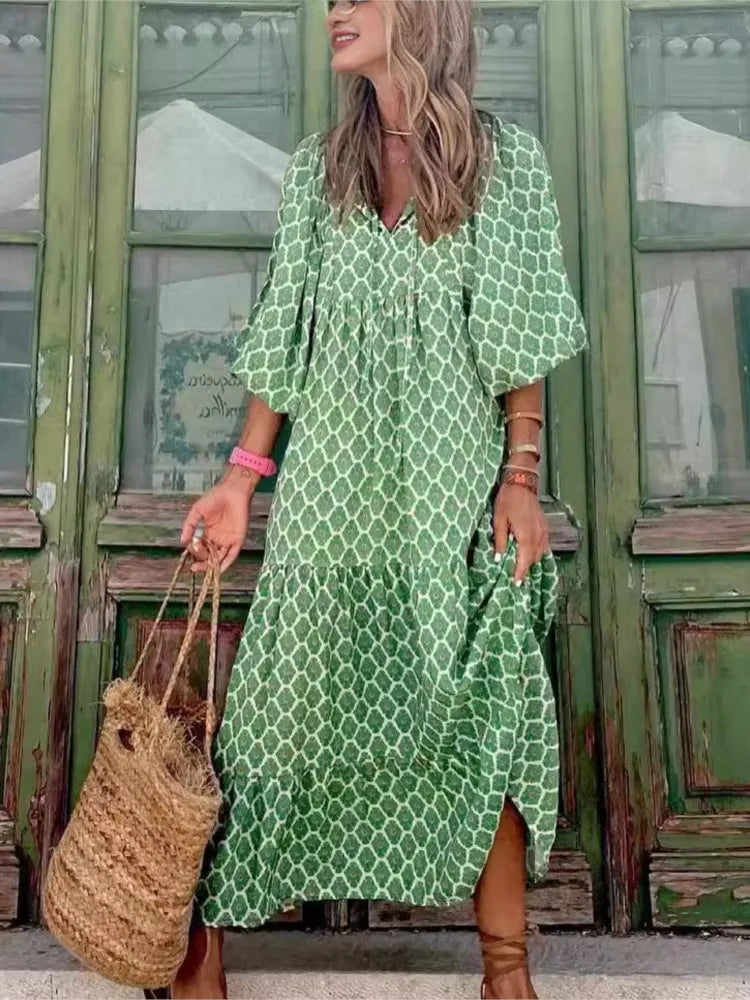 Bohemian Long Floral Women's Summer Dress - VogeLuxe