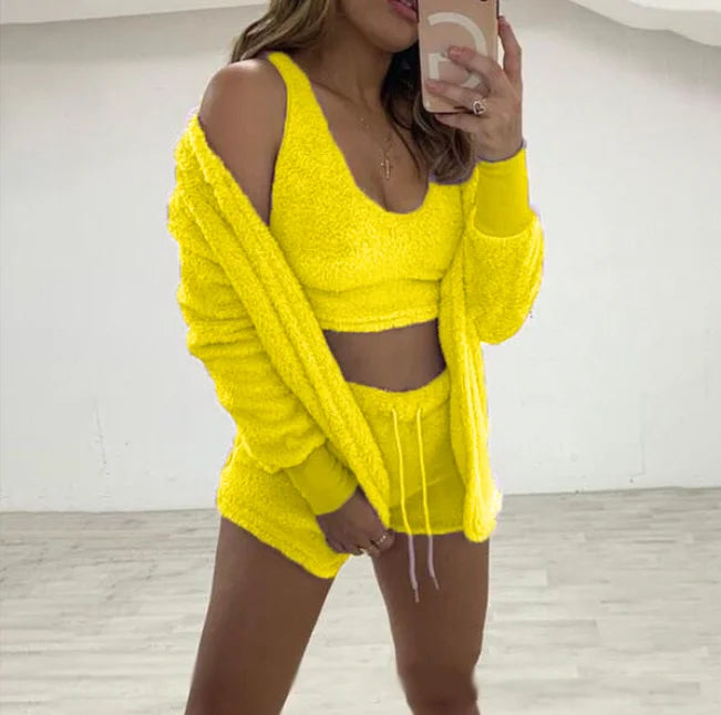 Soft Cozy 3-Piece Pajama Set for Women