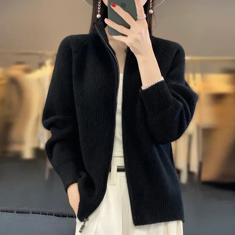 Ladies' Cozy Zip Front Sweatshirt Jacket
