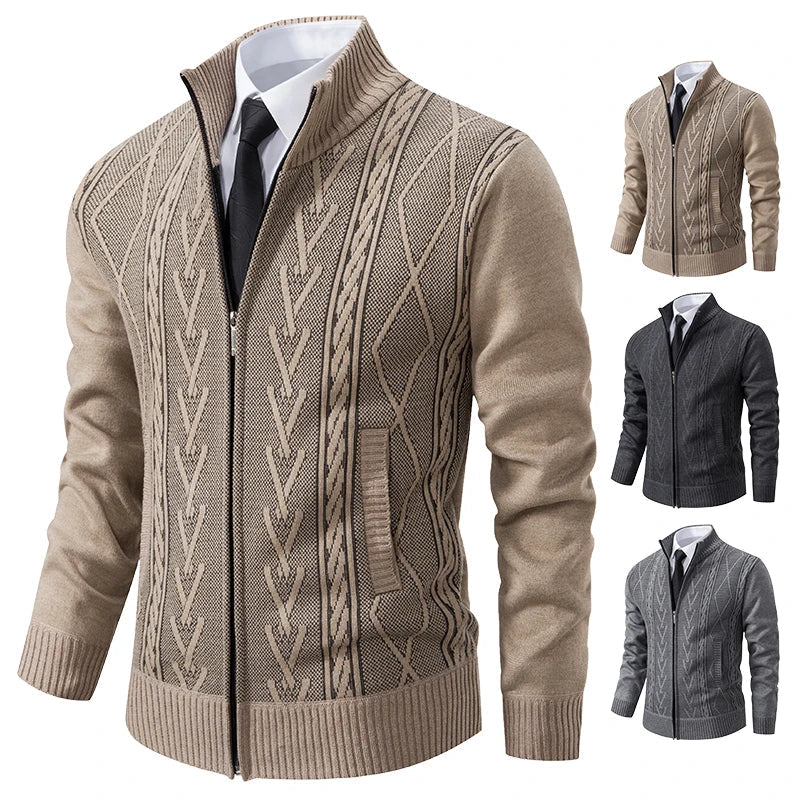 Soft Men's Knit Cashmere Sweater Jacket - VogeLuxe