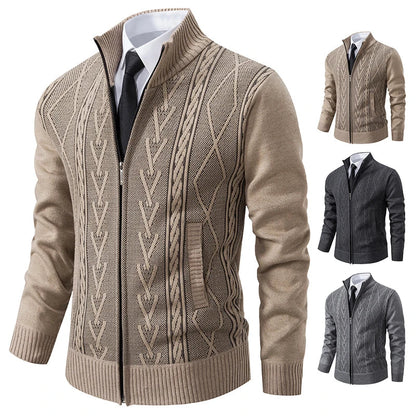 Soft Men's Knit Cashmere Sweater Jacket - VogeLuxe