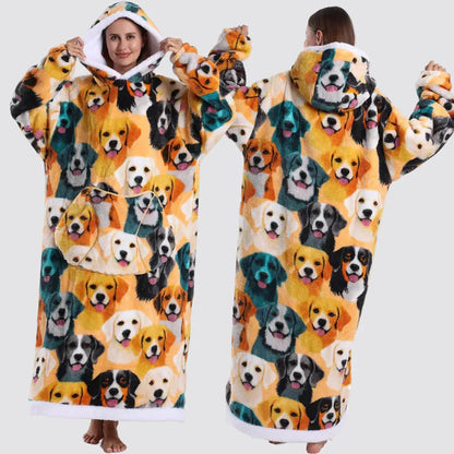 Cozy Wearable Hooded Blanket for Adults