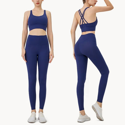 Women's Breathable Yoga Set 2 Piece Sports Leggings Top