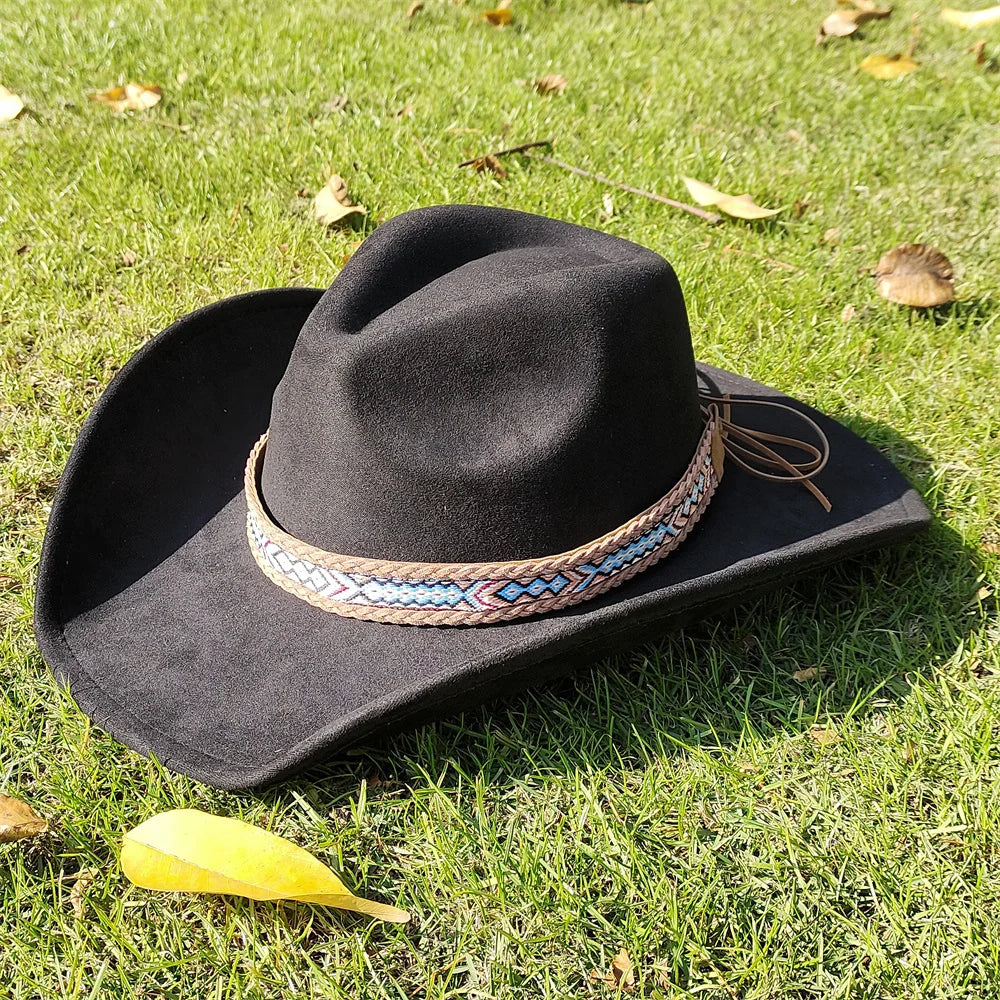Soft Wide Brim Cowboy Hat Adjustable Size