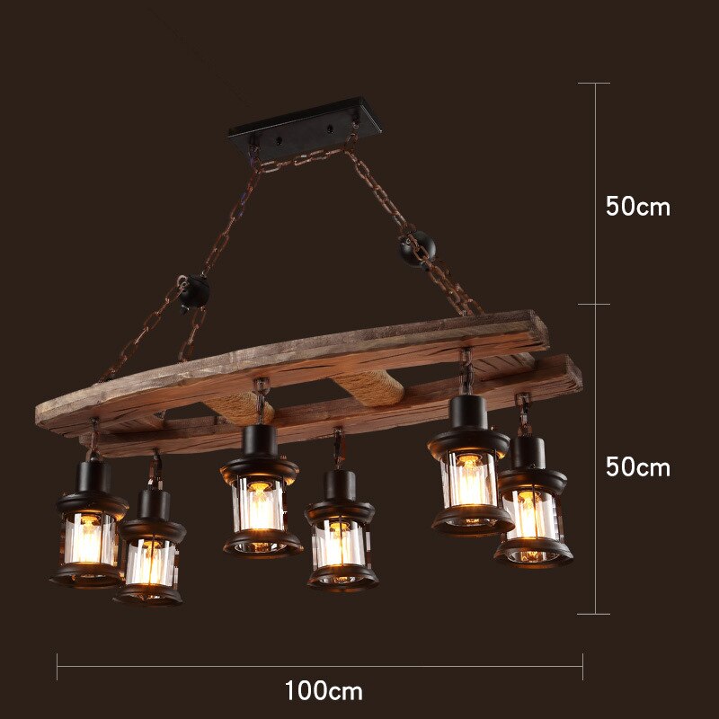 Rustic Wooden LED Pendant Light