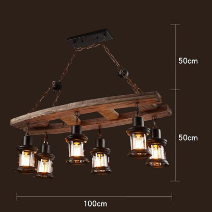Rustic Wooden LED Pendant Light