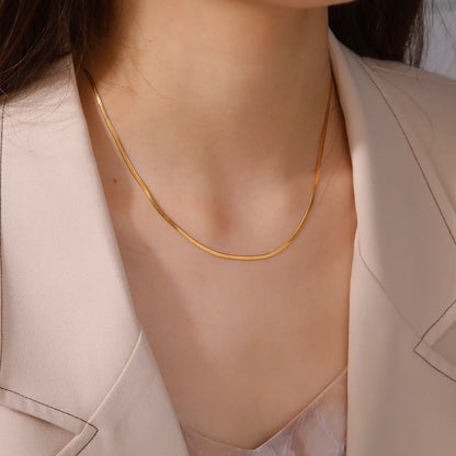 Luxury Silver Tone Snake Chain Necklace