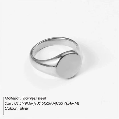 Simple Gold Tone Circular Women's Party Ring