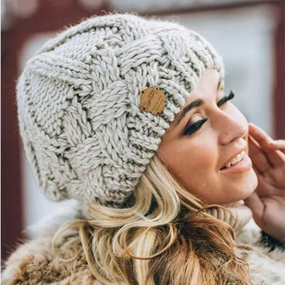 Warm Winter Knit Beanie for Ladies