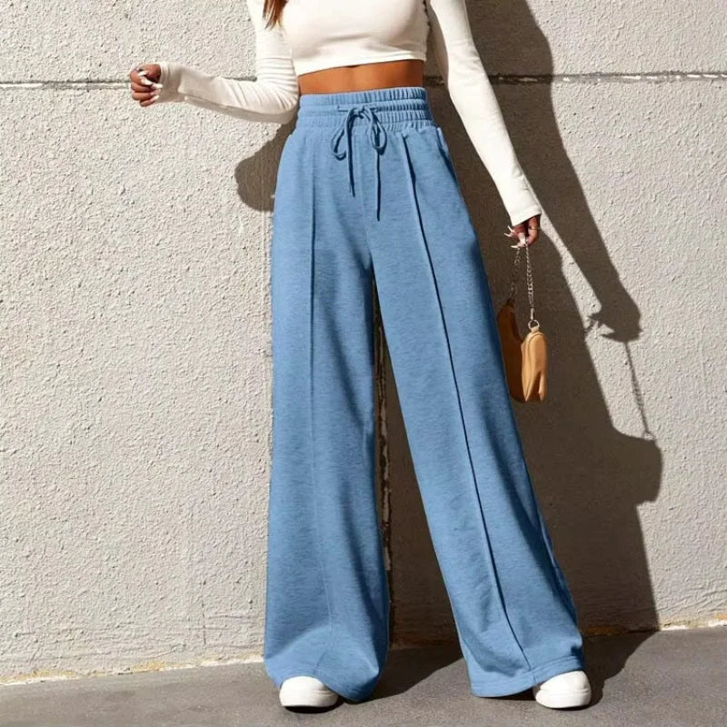 Comfortable Women's Jogger Pants – High Waist Wide Leg Trousers