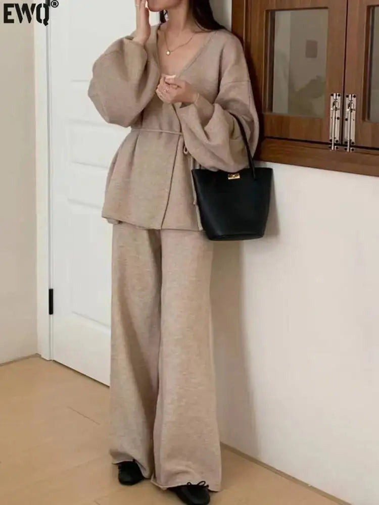 Cozy Sweater and Trousers Outfit Set - BritishElegance