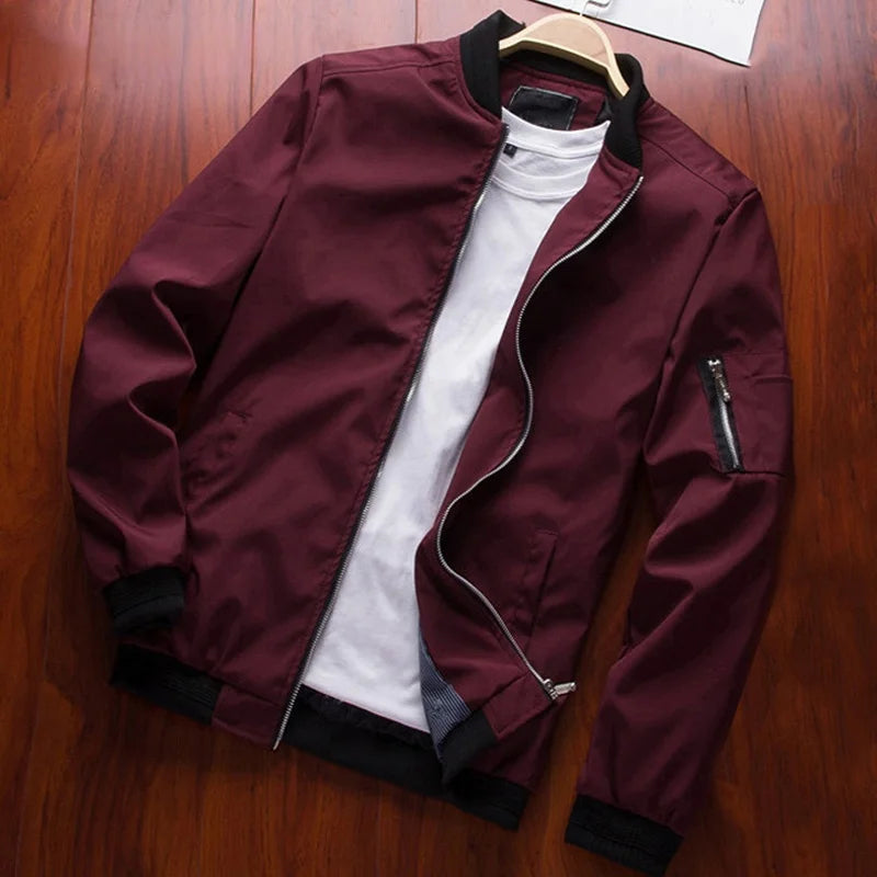 Slim Fit Casual Men's Bomber Jacket - BritishElegance