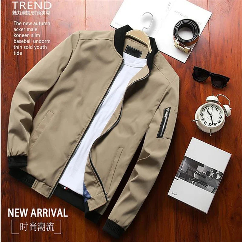 Thin Classic Fit Mens Bomber Jacket
