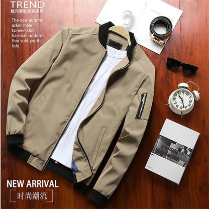 Thin Classic Fit Mens Bomber Jacket
